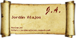 Jordán Alajos névjegykártya